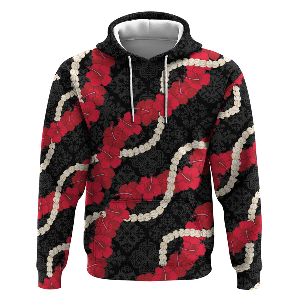 Aloha Ula'ula Hibiscus Pikake Lei Zip Hoodie Hawaiian Quilt Pattern