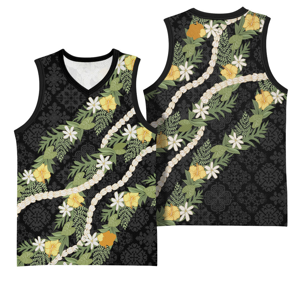 Puakenikeni Anthurium Pikake Lei Basketball Jersey Hawaiian Quilt Pattern LT9 - Polynesian Pride