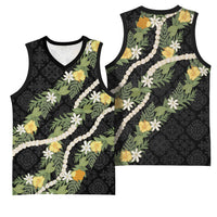 Puakenikeni Anthurium Pikake Lei Basketball Jersey Hawaiian Quilt Pattern LT9 - Polynesian Pride