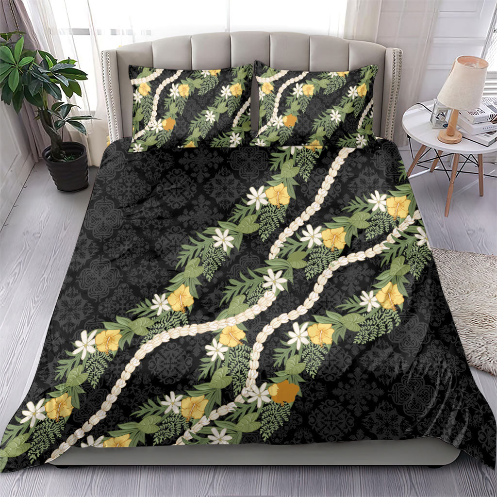 Puakenikeni Anthurium Pikake Lei Bedding Set Hawaiian Quilt Pattern LT9 - Polynesian Pride