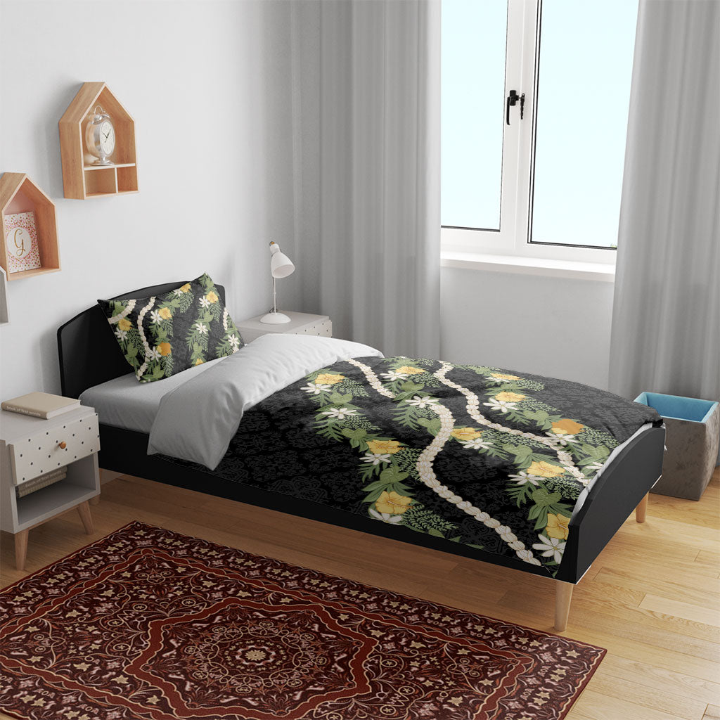 Puakenikeni Anthurium Pikake Lei Bedding Set Hawaiian Quilt Pattern LT9 - Polynesian Pride