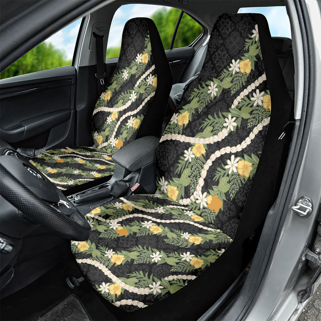 Puakenikeni Anthurium Pikake Lei Car Seat Cover Hawaiian Quilt Pattern LT9 - Polynesian Pride