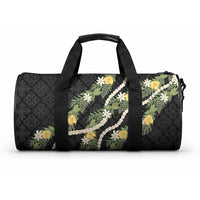 Puakenikeni Anthurium Pikake Lei Duffle Bag Hawaiian Quilt Pattern LT9 One size Black - Polynesian Pride
