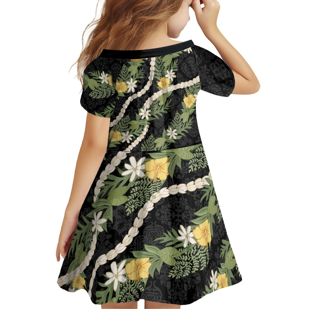 Puakenikeni Anthurium Pikake Lei Family Matching Long Sleeve Bodycon Dress and Hawaiian Shirt Hawaiian Quilt Pattern LT9 - Polynesian Pride