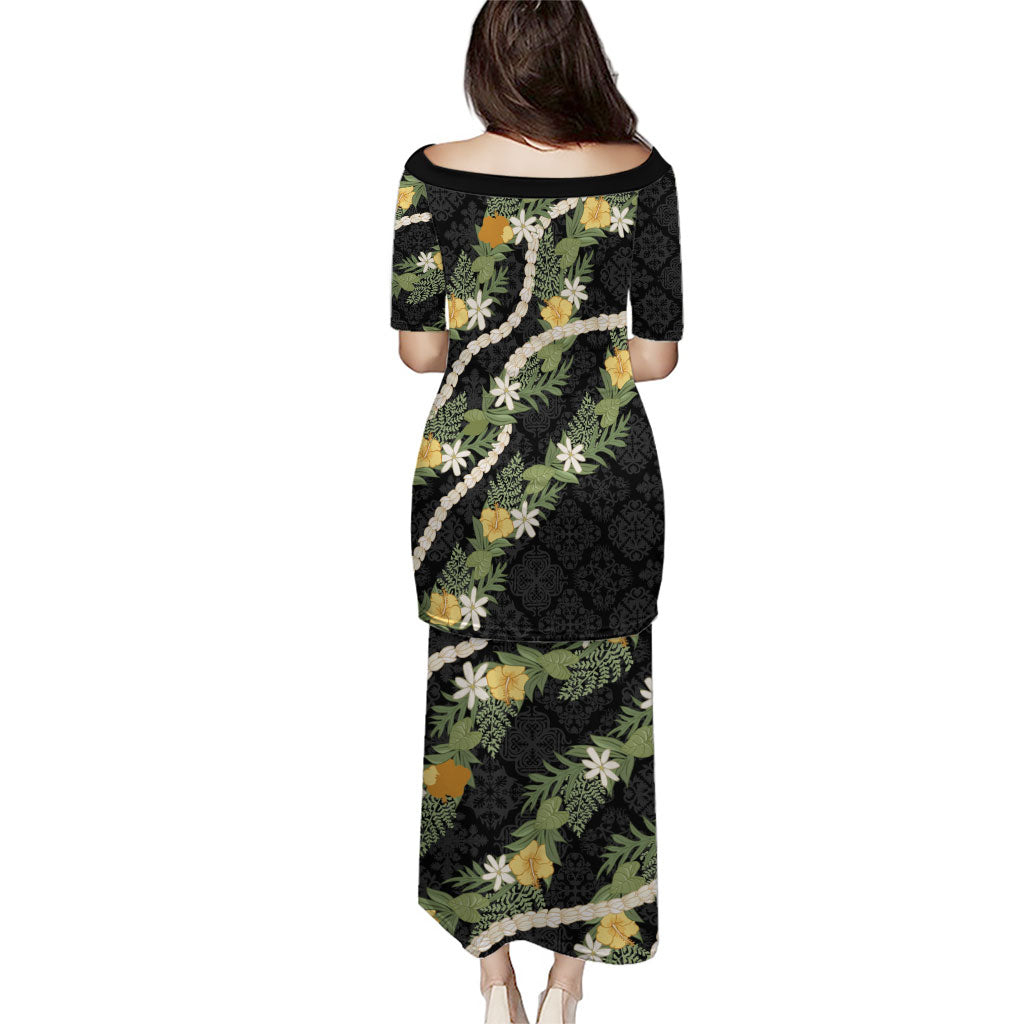 Puakenikeni Anthurium Pikake Lei Family Matching Puletasi and Hawaiian Shirt Hawaiian Quilt Pattern LT9 - Polynesian Pride