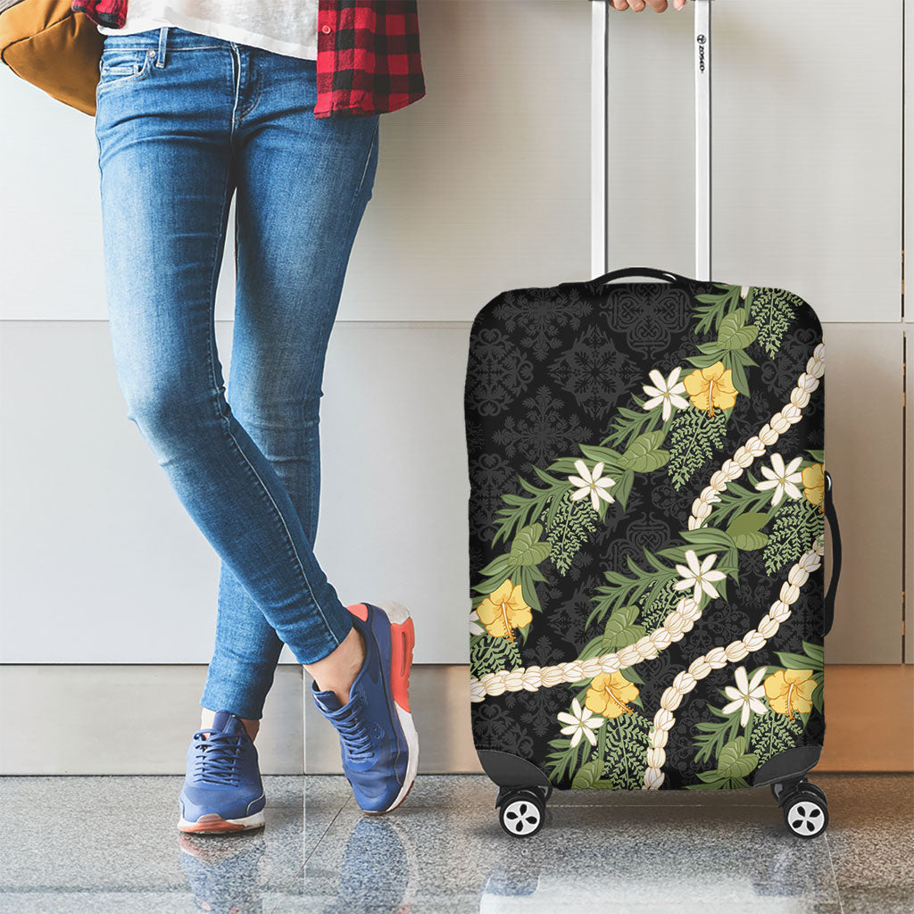 Puakenikeni Anthurium Pikake Lei Luggage Cover Hawaiian Quilt Pattern LT9 - Polynesian Pride