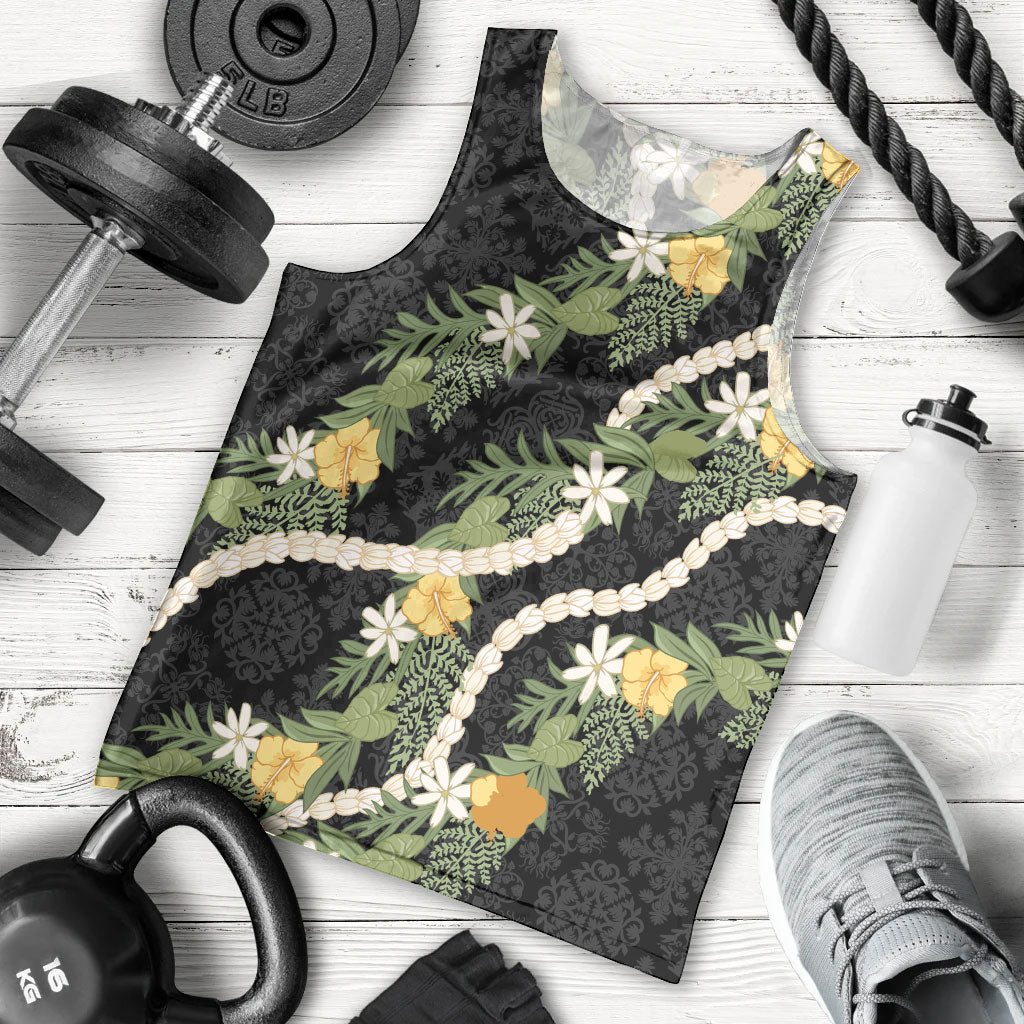 Puakenikeni Anthurium Pikake Lei Men Tank Top Hawaiian Quilt Pattern