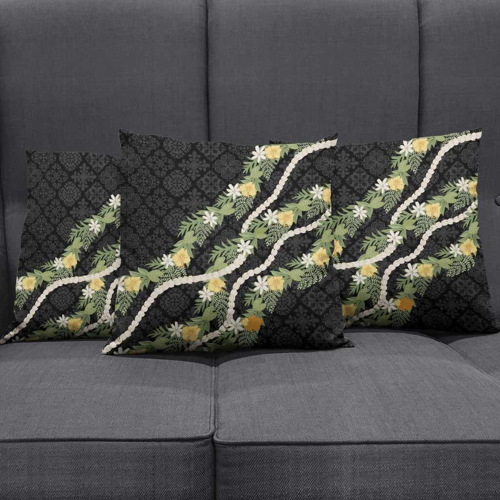 Puakenikeni Anthurium Pikake Lei Pillow Cover Hawaiian Quilt Pattern