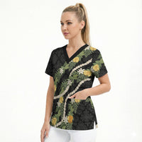 Puakenikeni Anthurium Pikake Lei Scrub Top Hawaiian Quilt Pattern LT9 - Polynesian Pride