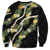 Puakenikeni Anthurium Pikake Lei Sweatshirt Hawaiian Quilt Pattern LT9 - Polynesian Pride