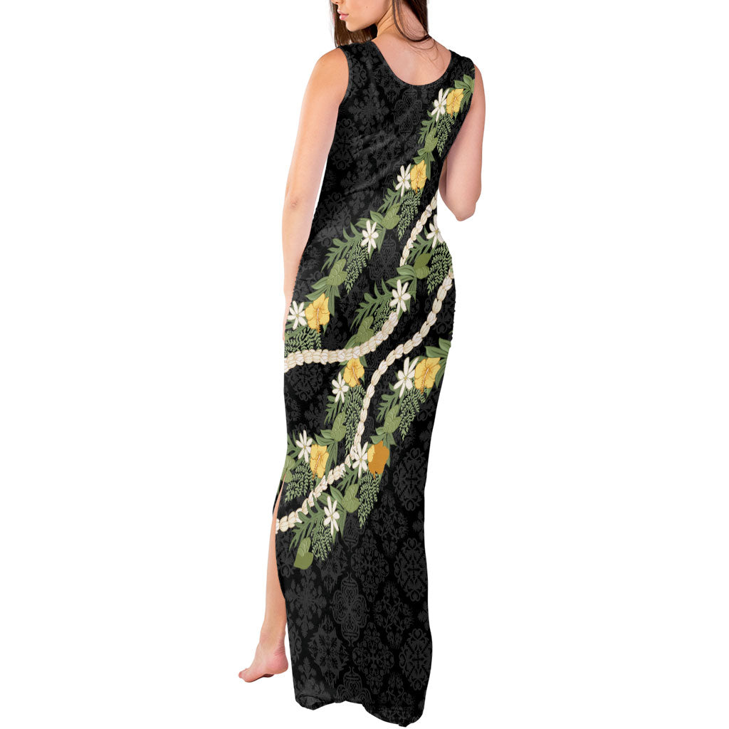 Puakenikeni Anthurium Pikake Lei Tank Maxi Dress Hawaiian Quilt Pattern
