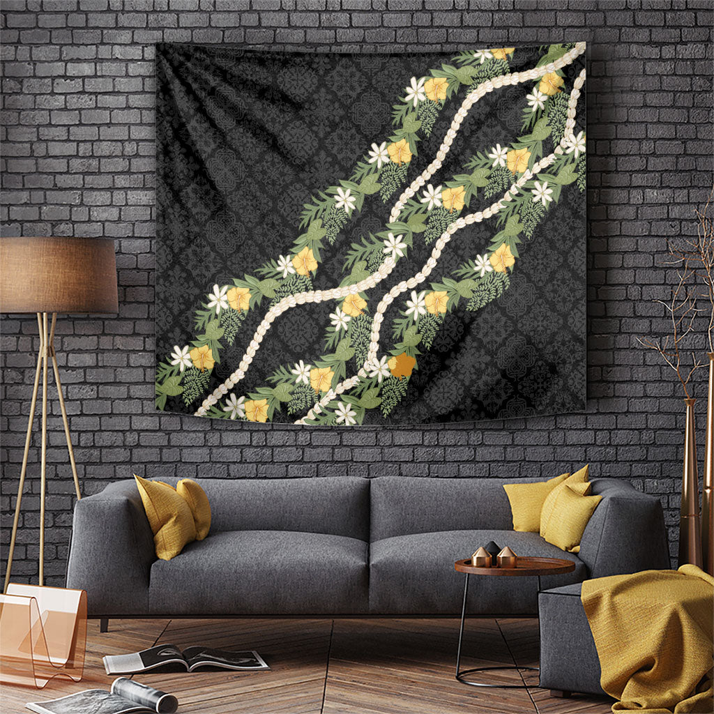 Puakenikeni Anthurium Pikake Lei Tapestry Hawaiian Quilt Pattern
