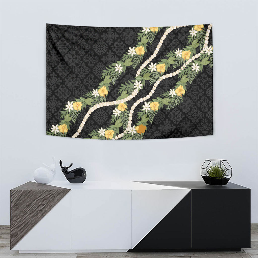 Puakenikeni Anthurium Pikake Lei Tapestry Hawaiian Quilt Pattern LT9 - Polynesian Pride