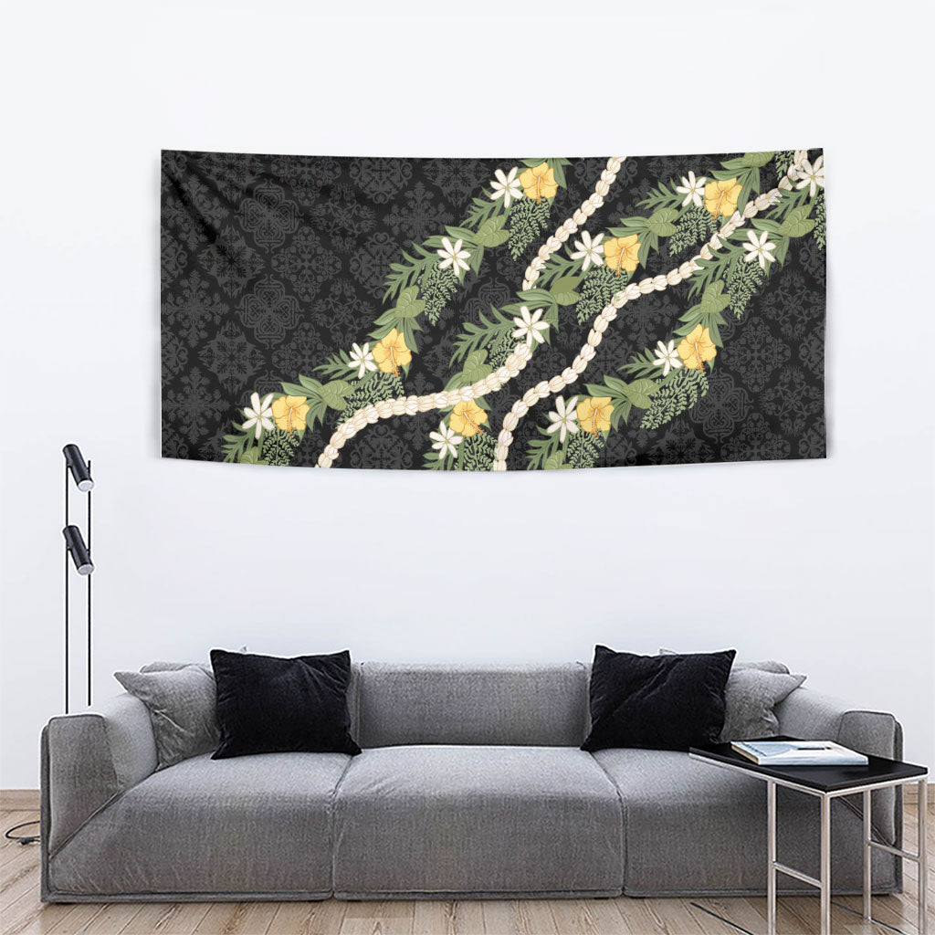 Puakenikeni Anthurium Pikake Lei Tapestry Hawaiian Quilt Pattern LT9 - Polynesian Pride