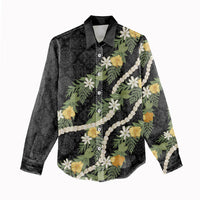 Puakenikeni Anthurium Pikake Lei Women Casual Shirt Hawaiian Quilt Pattern