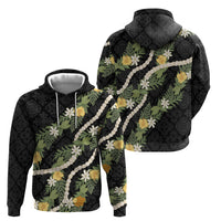 Puakenikeni Anthurium Pikake Lei Zip Hoodie Hawaiian Quilt Pattern LT9 - Polynesian Pride