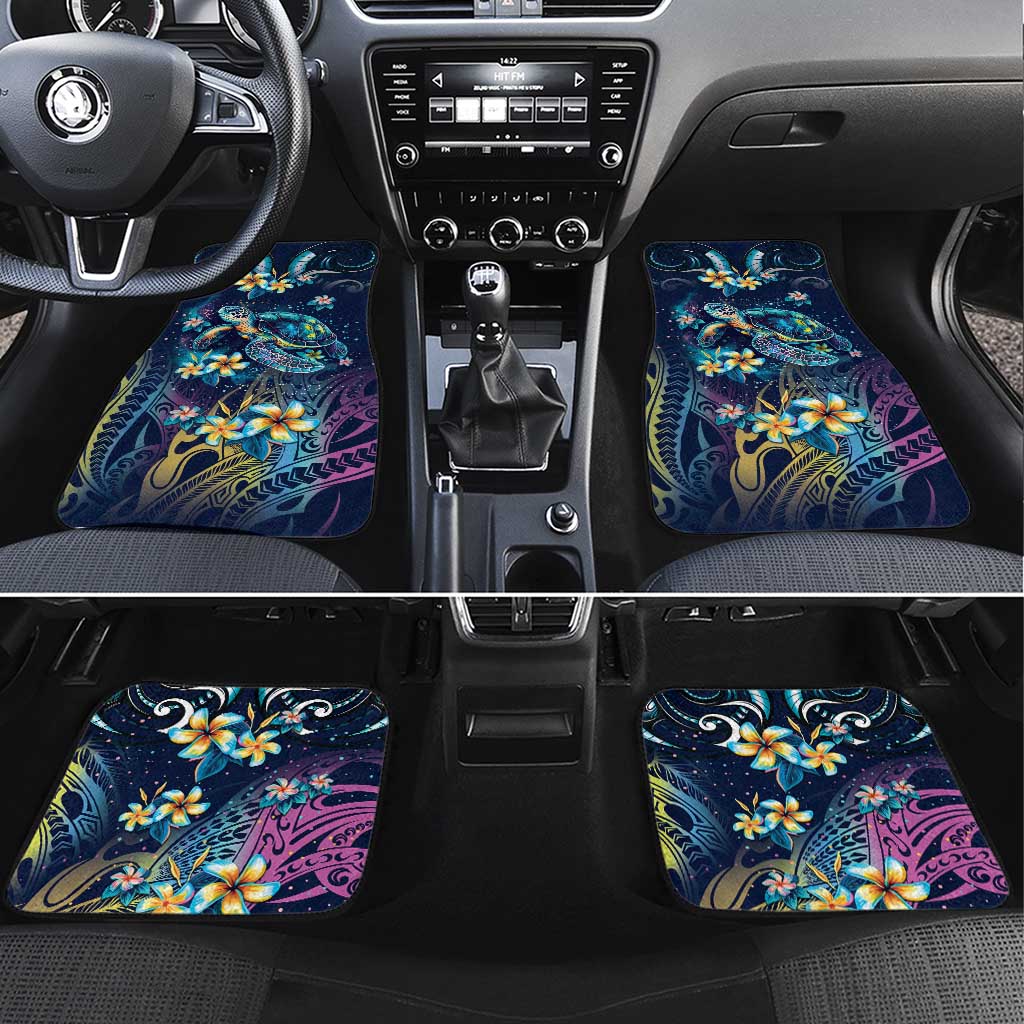 Plumeria Turtles Traditional Tribal Car Mats