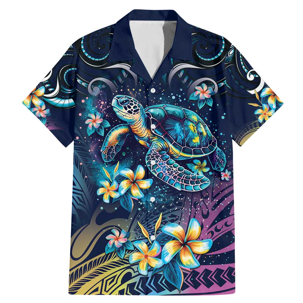 Plumeria Turtles Traditional Tribal Family Matching Mermaid Dress and Hawaiian Shirt