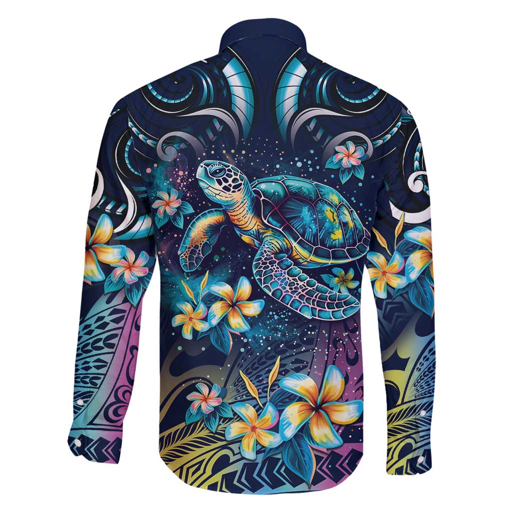Plumeria Turtles Traditional Tribal Family Matching Mermaid Dress and Hawaiian Shirt