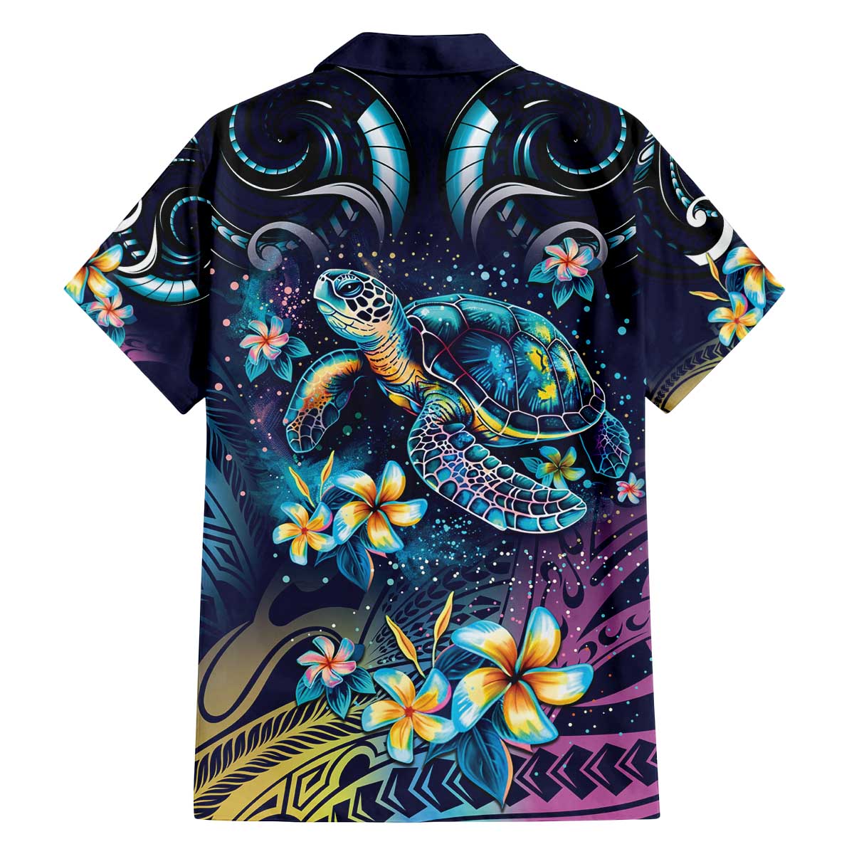 Plumeria Turtles Traditional Tribal Family Matching Puletasi and Hawaiian Shirt LT9 - Polynesian Pride