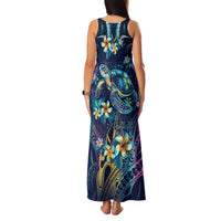 Plumeria Turtles Traditional Tribal Family Matching Tank Maxi Dress and Hawaiian Shirt