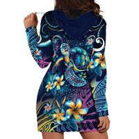 Plumeria Turtles Traditional Tribal Hoodie Dress
