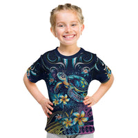Plumeria Turtles Traditional Tribal Kid T Shirt
