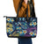 Plumeria Turtles Traditional Tribal Leather Tote Bag