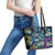 Plumeria Turtles Traditional Tribal Leather Tote Bag