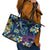 Plumeria Turtles Traditional Tribal Leather Tote Bag