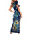 Plumeria Turtles Traditional Tribal Short Sleeve Bodycon Dress