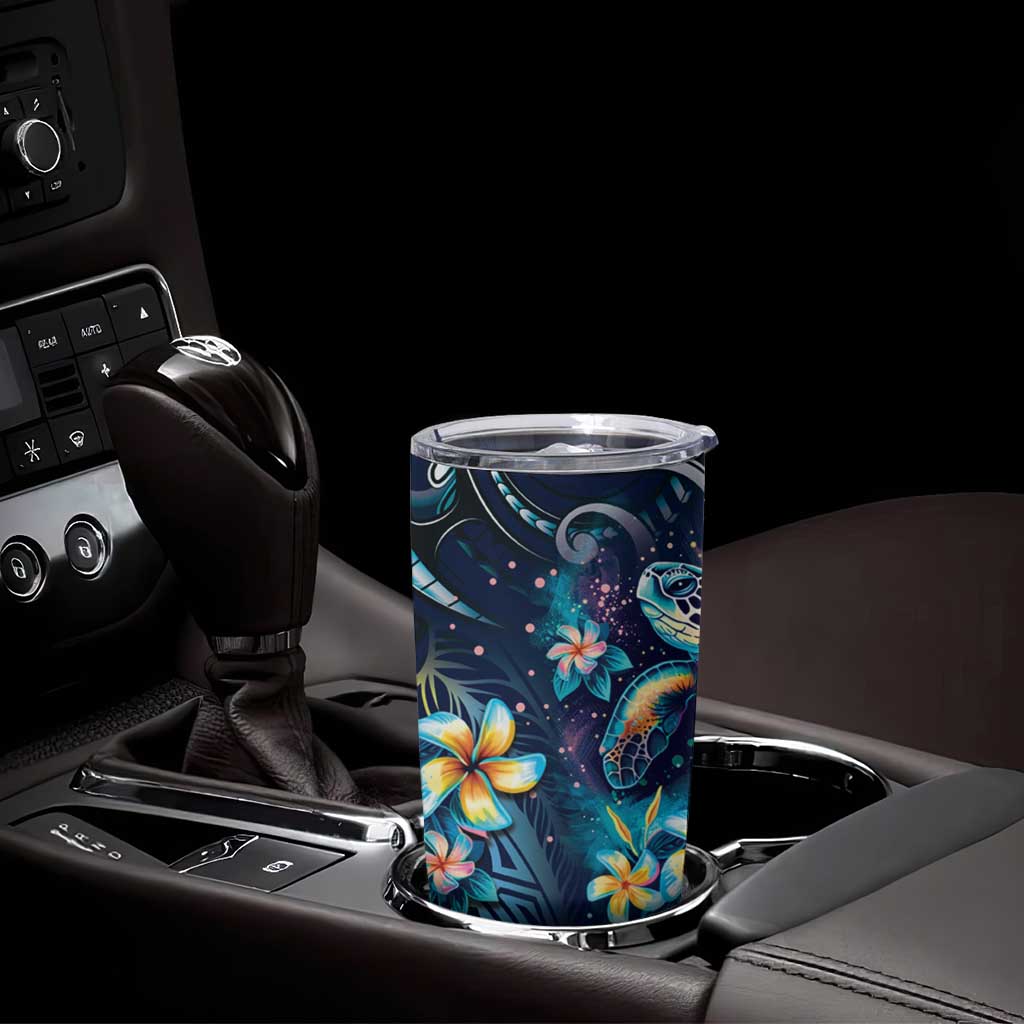 Plumeria Turtles Traditional Tribal Tumbler Cup