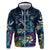 Plumeria Turtles Traditional Tribal Zip Hoodie