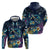 Plumeria Turtles Traditional Tribal Zip Hoodie