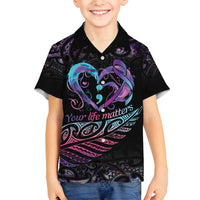 Personalised Your Life Matters Family Matching Long Sleeve Bodycon Dress and Hawaiian Shirt Suicide Prevention Awareness Semicolon Heart