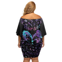 Personalised Your Life Matters Family Matching Off Shoulder Short Dress and Hawaiian Shirt Suicide Prevention Awareness Semicolon Heart