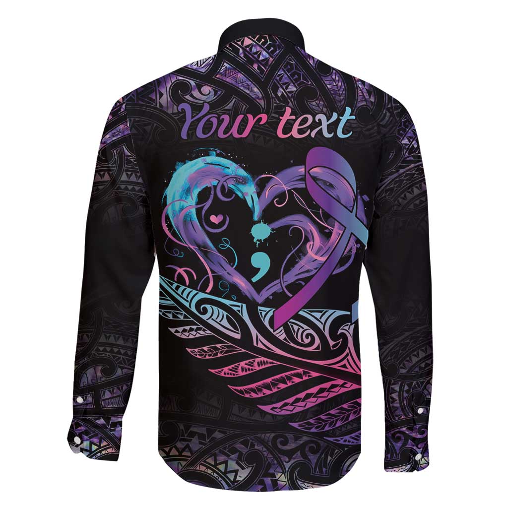 Personalised Your Life Matters Family Matching Short Sleeve Bodycon Dress and Hawaiian Shirt Suicide Prevention Awareness Semicolon Heart