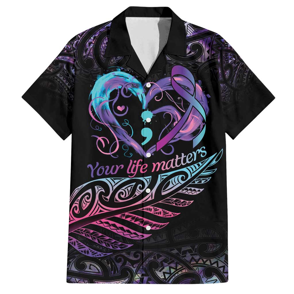 Personalised Your Life Matters Family Matching Tank Maxi Dress and Hawaiian Shirt Suicide Prevention Awareness Semicolon Heart