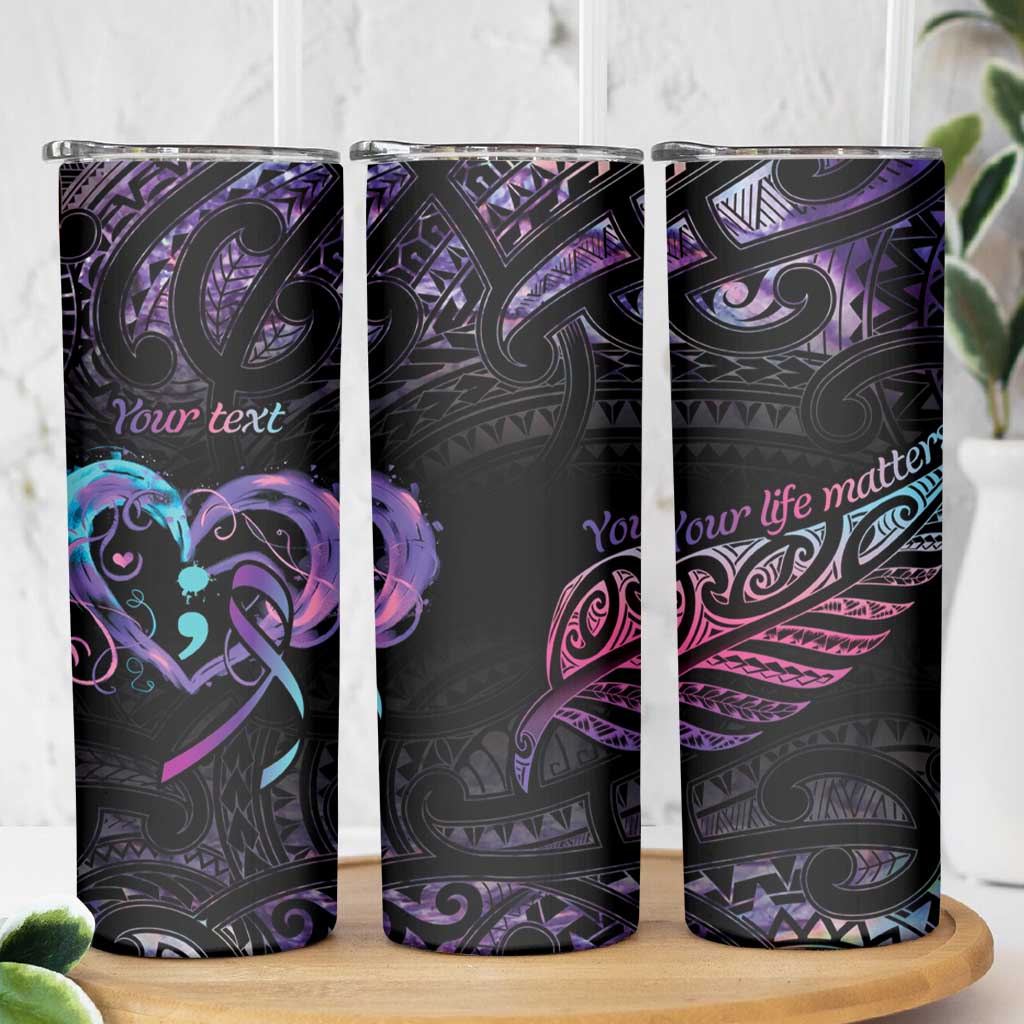 Personalised Your Life Matters Skinny Tumbler Suicide Prevention Awareness Semicolon Heart