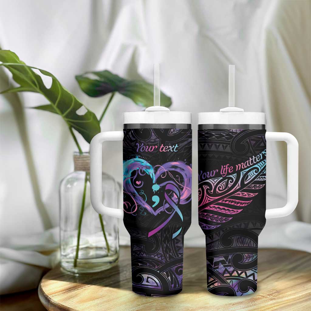Personalised Your Life Matters Tumbler With Handle Suicide Prevention Awareness Semicolon Heart