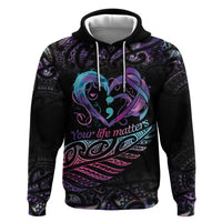 Personalised Your Life Matters Zip Hoodie Suicide Prevention Awareness Semicolon Heart