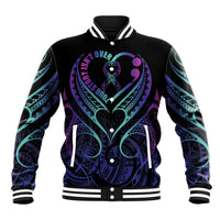 Personalised Your Story Isn't Over Baseball Jacket Suicide Prevention Awareness Semicolon Heart