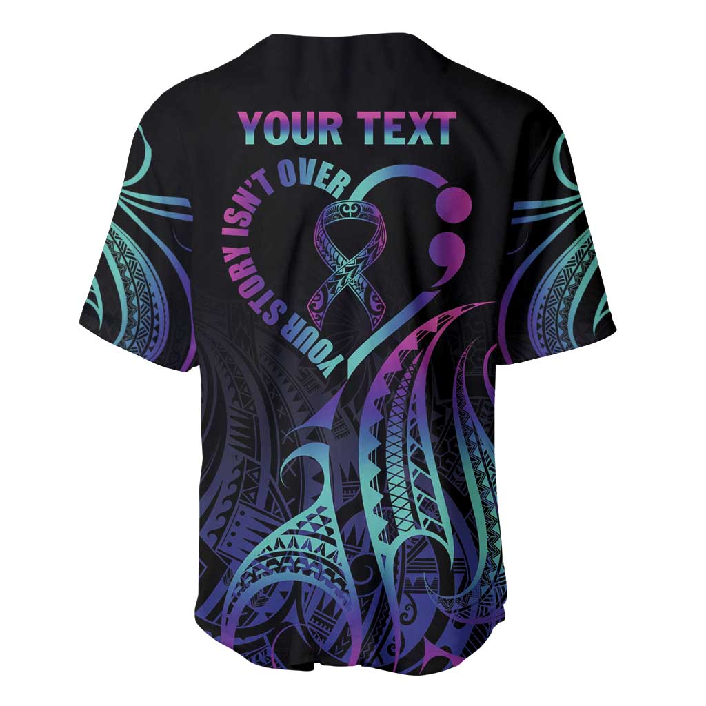 Personalised Your Story Isn't Over Baseball Jersey Suicide Prevention Awareness Semicolon Heart