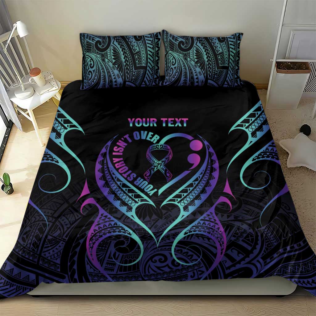 Personalised Your Story Isn't Over Bedding Set Suicide Prevention Awareness Semicolon Heart