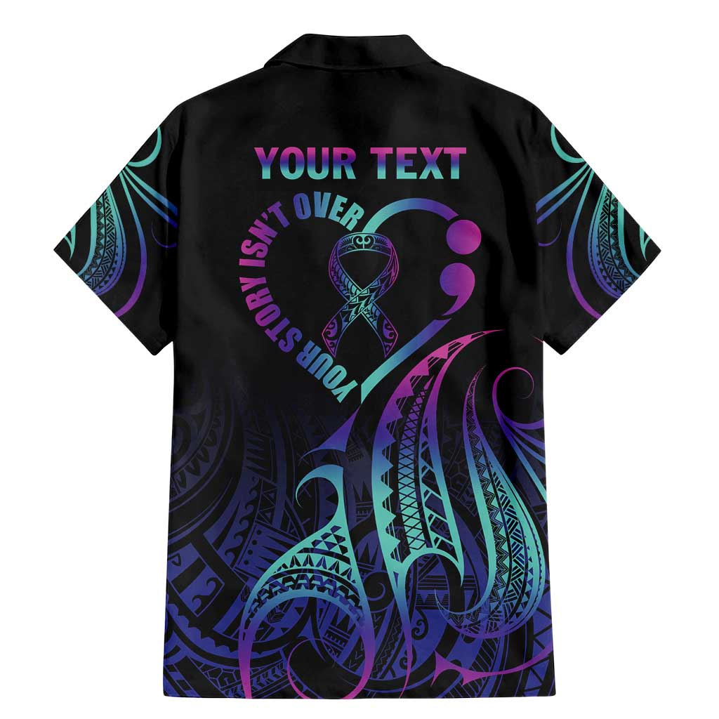 Personalised Your Story Isn't Over Family Matching Mermaid Dress and Hawaiian Shirt Suicide Prevention Awareness Semicolon Heart