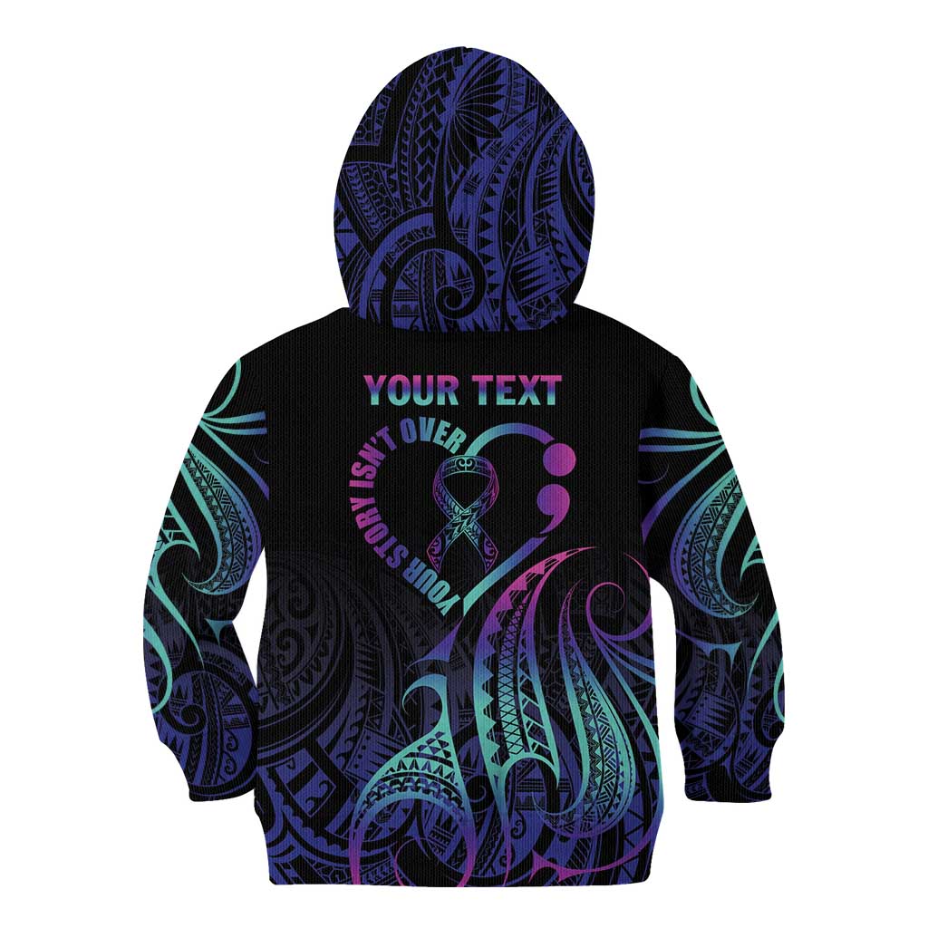 Personalised Your Story Isn't Over Kid Hoodie Suicide Prevention Awareness Semicolon Heart