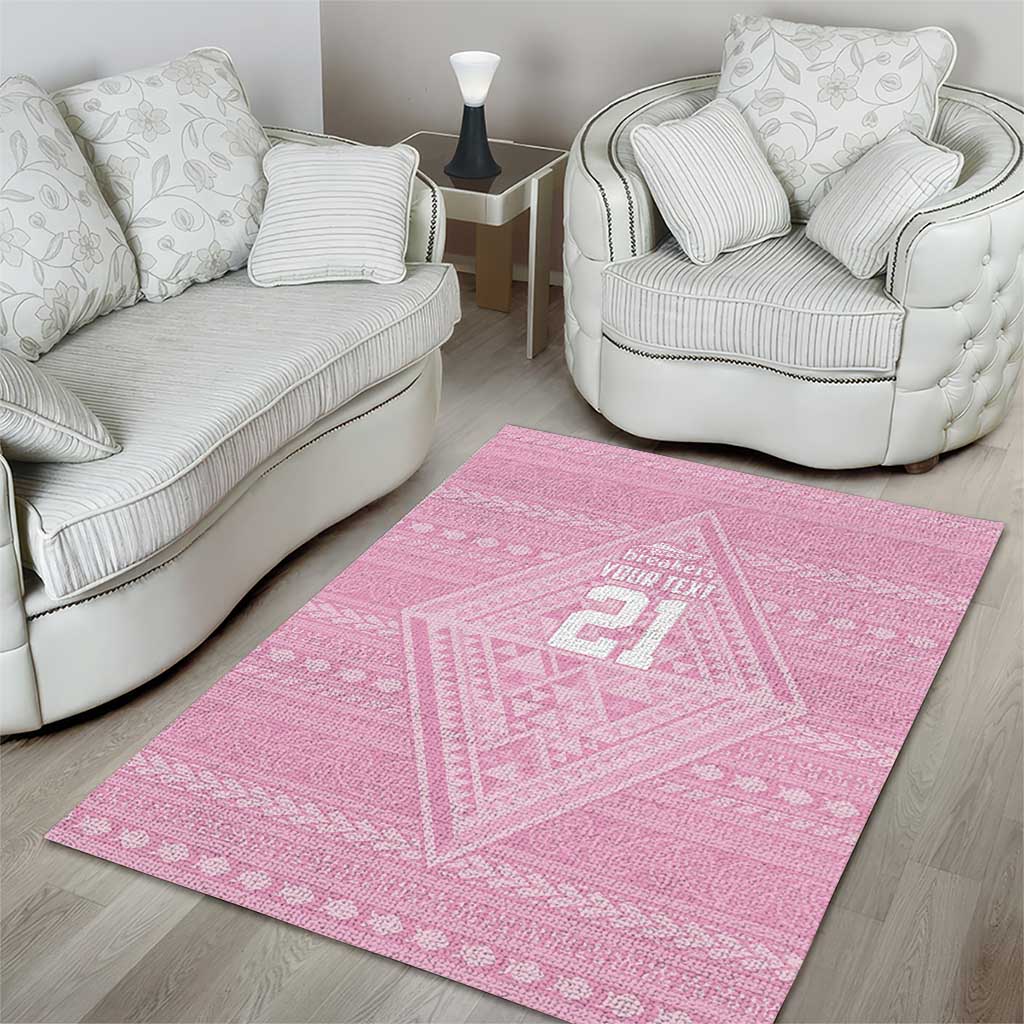 Custom New Zealand Basketball Indigenous Area Rug - Polynesian Pride