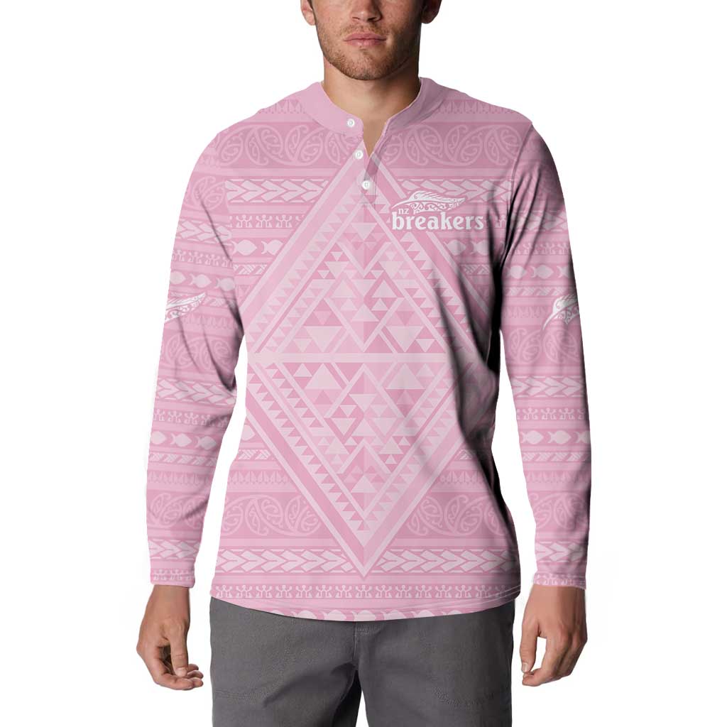 Custom New Zealand Basketball Indigenous Button Sweatshirt - Polynesian Pride