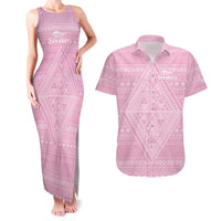 Custom New Zealand Basketball Indigenous Couples Matching Tank Maxi Dress and Hawaiian Shirt LT9 Pink - Polynesian Pride