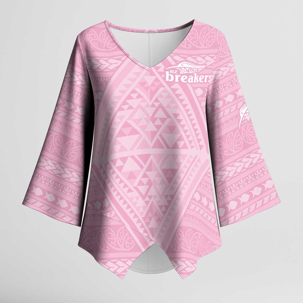 Custom New Zealand Basketball Indigenous Kimono Sleeve Blouse - Polynesian Pride